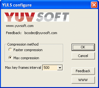 YUVsoft's Lossless Video Codec software