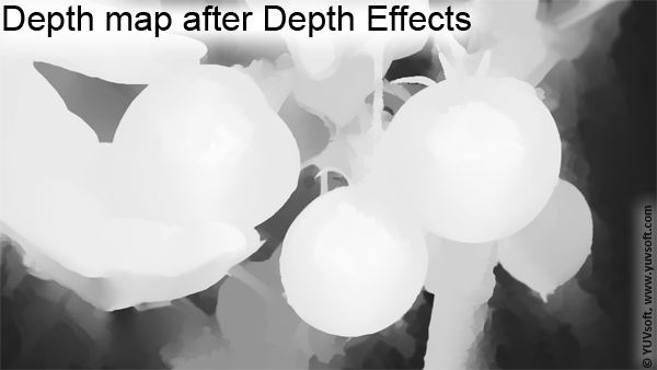 Depth map refined with Depth Effects and final depth map enhanced using YUVsoft Depth Brushes