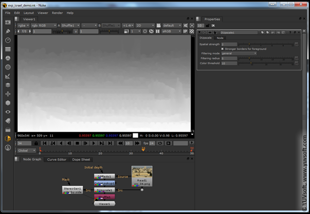 The Foundry Nuke Depth Upscale plug-in interface The Foundry Nuke Depth Upscale plug-in interface