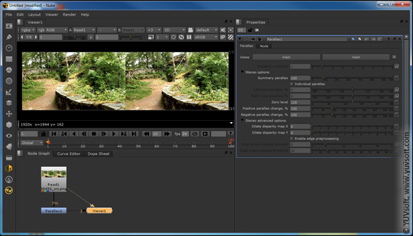 The Foundry Nuke Parallax Corrector plugin interface The Foundry Nuke Parallax Corrector plugin interface