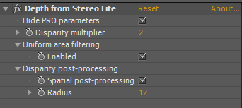 Depth from Stereo user interface