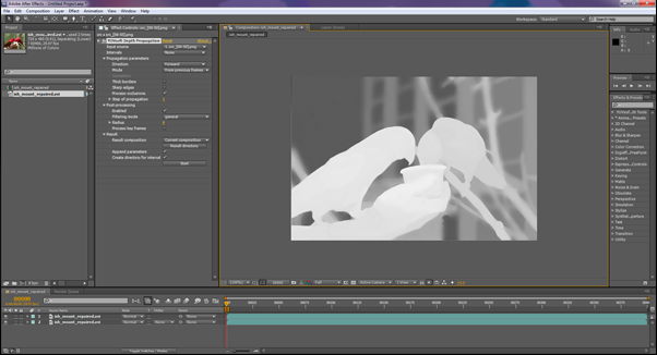 Adobe After Effects Depth Propagation plugin interface