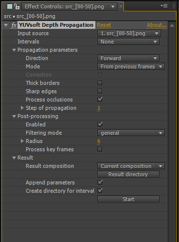 Depth Propagation options