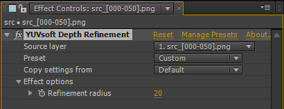 YUVsoft Depth Refinement parameters