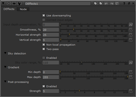 Depth Effects parameter window