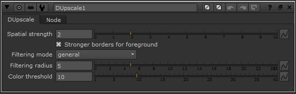 Depth Upscale toolbar Depth Upscale toolbar